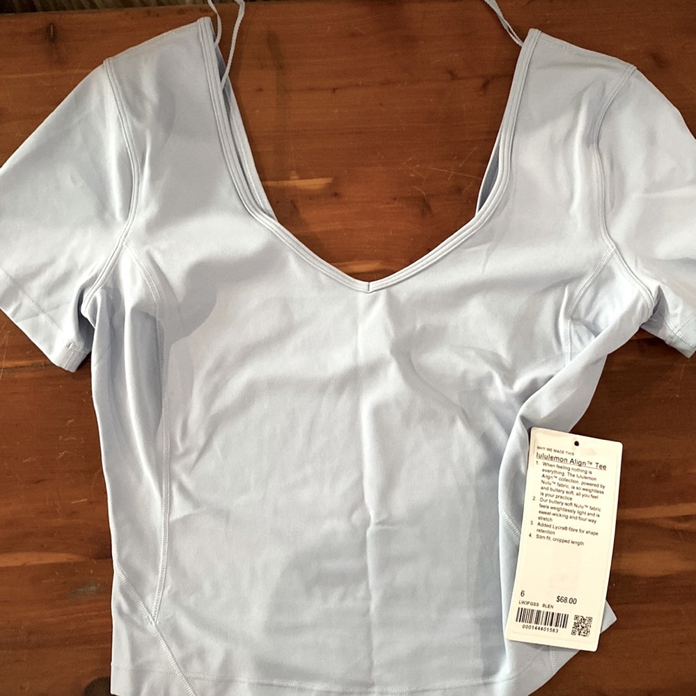 lululemon Align T-Shirt Blue Linen Size 6